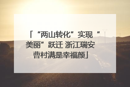 “两山转化”实现“美丽”跃迁 浙江瑞安曹村满是幸福颜