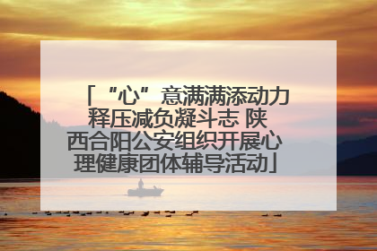 “心”意满满添动力 释压减负凝斗志 陕西合阳公安组织开展心理健康团体辅导活动
