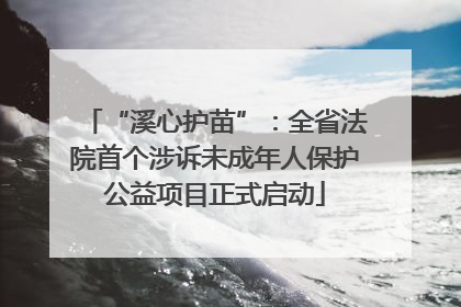 “溪心护苗”：全省法院首个涉诉未成年人保护公益项目正式启动