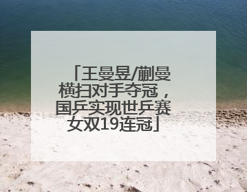 王曼昱/蒯曼横扫对手夺冠，国乒实现世乒赛女双19连冠