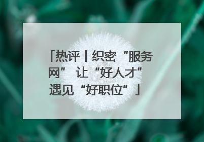 热评丨织密“服务网” 让“好人才”遇见“好职位”