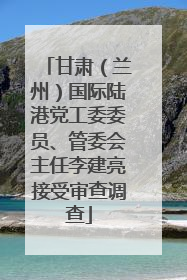 甘肃（兰州）国际陆港党工委委员、管委会主任李建亮接受审查调查