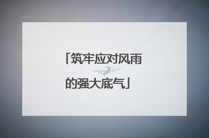 筑牢应对风雨的强大底气