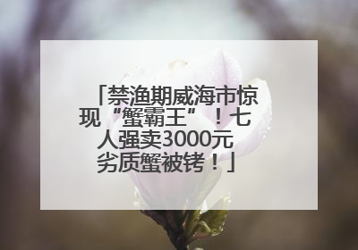 禁渔期威海市惊现“蟹霸王”！七人强卖3000元劣质蟹被铐！