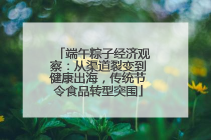 端午粽子经济观察：从渠道裂变到健康出海，传统节令食品转型突围