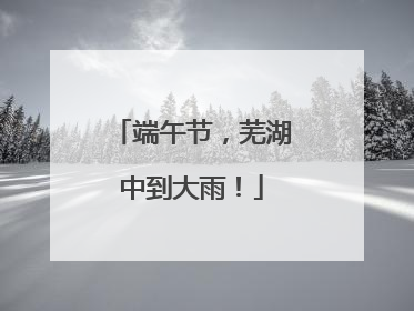 端午节，芜湖中到大雨！