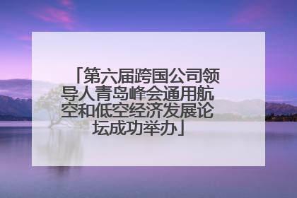 第六届跨国公司领导人青岛峰会通用航空和低空经济发展论坛成功举办