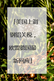 美国上调钢铝关税，欧盟德国最新回应