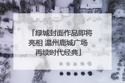 绿城封面作品即将亮相 温州鹿城广场再续时代经典
