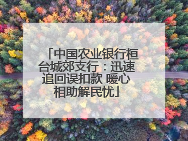 中国农业银行桓台城郊支行：迅速追回误扣款 暖心相助解民忧