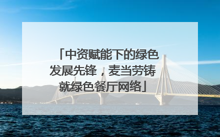 中资赋能下的绿色发展先锋，麦当劳铸就绿色餐厅网络