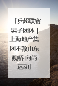 乒超联赛男子团体｜上海地产集团不敌山东魏桥·向尚运动