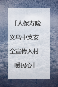 人保寿险义乌中支安全宣传入村暖民心