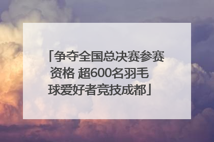 争夺全国总决赛参赛资格 超600名羽毛球爱好者竞技成都