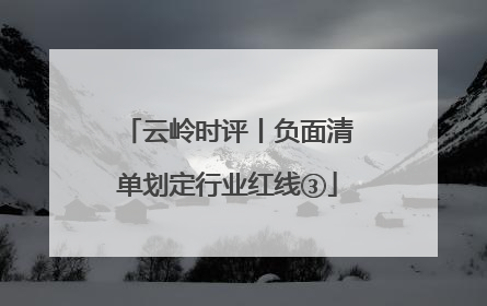 云岭时评丨负面清单划定行业红线③