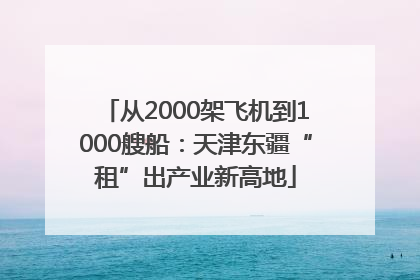 从2000架飞机到1000艘船：天津东疆“租”出产业新高地