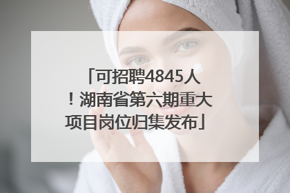 可招聘4845人！湖南省第六期重大项目岗位归集发布