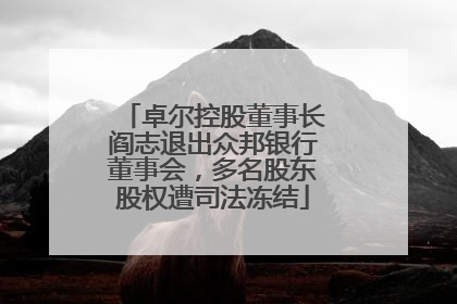 卓尔控股董事长阎志退出众邦银行董事会，多名股东股权遭司法冻结