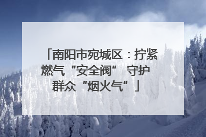 南阳市宛城区：拧紧燃气“安全阀” 守护群众“烟火气”