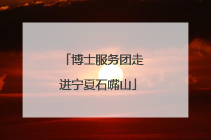 博士服务团走进宁夏石嘴山