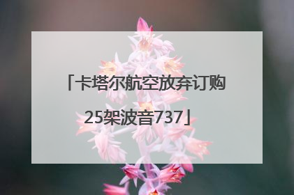 卡塔尔航空放弃订购25架波音737