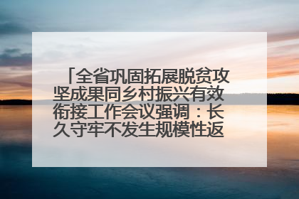 全省巩固拓展脱贫攻坚成果同乡村振兴有效衔接工作会议强调：长久守牢不发生规模性返贫致贫底线 王宁出席并讲话 王予波主持