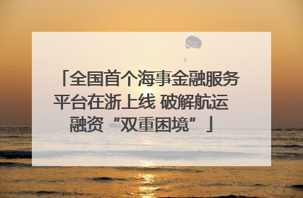 全国首个海事金融服务平台在浙上线 破解航运融资“双重困境”