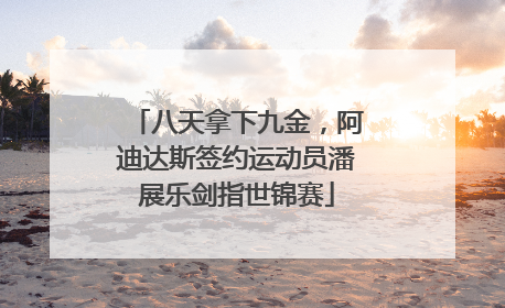 八天拿下九金，阿迪达斯签约运动员潘展乐剑指世锦赛