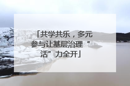 共学共乐，多元参与让基层治理“活”力全开