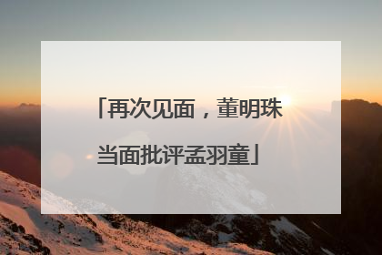 再次见面，董明珠当面批评孟羽童