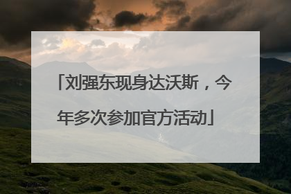 刘强东现身达沃斯，今年多次参加官方活动
