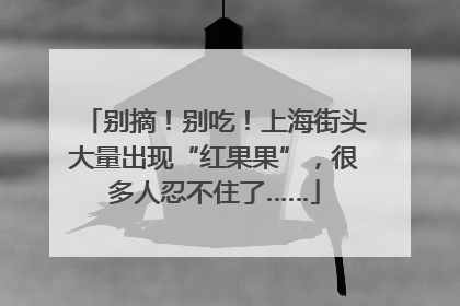 别摘！别吃！上海街头大量出现“红果果”，很多人忍不住了……