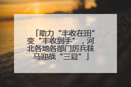 助力“丰收在田”变“丰收到手”，河北各地各部门厉兵秣马迎战“三夏”
