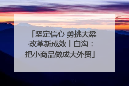 坚定信心 勇挑大梁·改革新成效丨白沟：把小商品做成大外贸