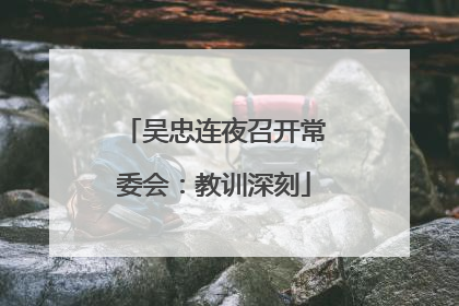 吴忠连夜召开常委会：教训深刻