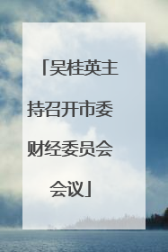 吴桂英主持召开市委财经委员会会议