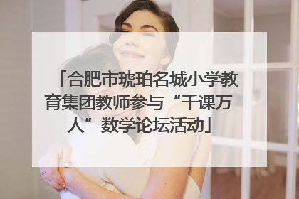 合肥市琥珀名城小学教育集团教师参与“千课万人”数学论坛活动