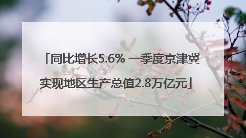 同比增长5.6% 一季度京津冀实现地区生产总值2.8万亿元