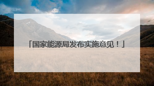 国家能源局发布实施意见！