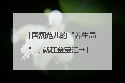 国潮范儿的“养生局”，就在金宝汇→