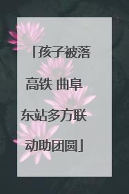 孩子被落高铁 曲阜东站多方联动助团圆