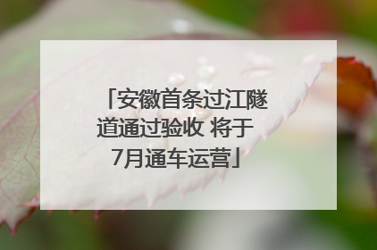 安徽首条过江隧道通过验收 将于7月通车运营