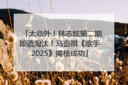 太意外！林志炫第二期即遭淘汰！马嘉祺《歌手2025》揭榜成功