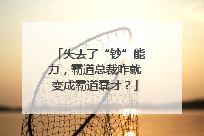 失去了“钞”能力，霸道总裁咋就变成霸道蠢才？