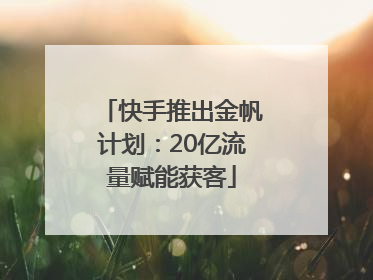 快手推出金帆计划：20亿流量赋能获客