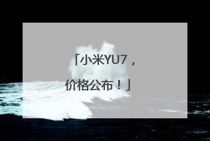 小米YU7，价格公布！