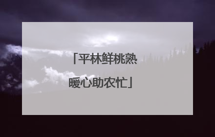 平林鲜桃熟 暖心助农忙