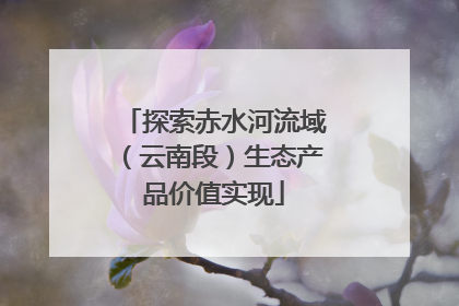 探索赤水河流域（云南段）生态产品价值实现