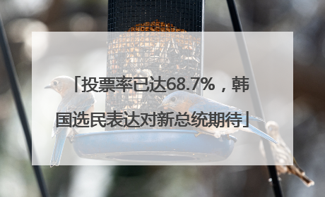 投票率已达68.7%，韩国选民表达对新总统期待