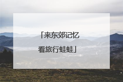 来东郊记忆 看旅行蛙蛙